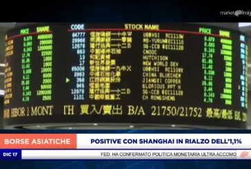 SEDUTA POSITIVA PER LE PRINCIPALI PIAZZE ASIATICHE