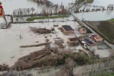 Alluvione nel Modenese, sopralluogo con elicottero Polizia di Stato