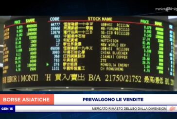 PREVALGONO LE VENDITE PER I LISTINI ASIATICI
