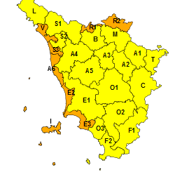 Codice arancione per vento e mareggiate, giallo per piogge e temporali