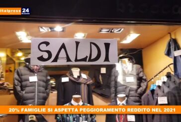 20% famiglie si aspetta peggioramento reddito nel 2021