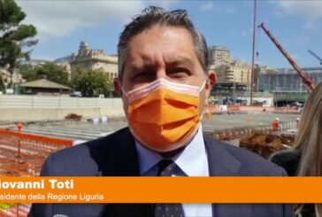 Ultima trave sul cantiere del Bisagno a Genova