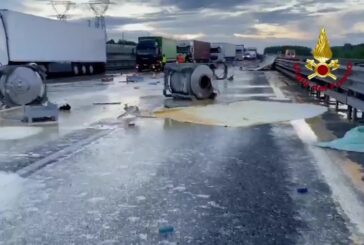 Maxi incidente sulla A1, tamponamento fra otto mezzi pesanti