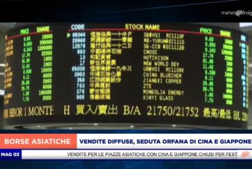 VENDITE DIFFUSE PER I MERCATI ASIATICI, IN UNA SEDUTA ORFANA DI CINA E GIAPPONE