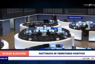 MATTINATA IN TERRITORIO POSITIVO PER LE BORSE EUROPEE, MILANO A +0,4%