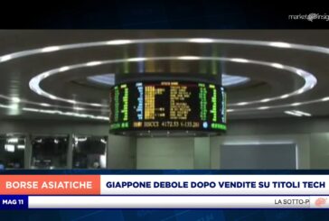 LISTINI GIAPPONESI DEBOLI DOPO LE VENDITE SUI TITOLI TECH A WALL STREET