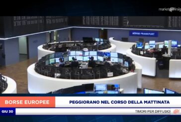 LE BORSE EUROPEE PEGGIORANO NEL CORSO DELLA MATTINATA, FTSE MIB (-1,2%)