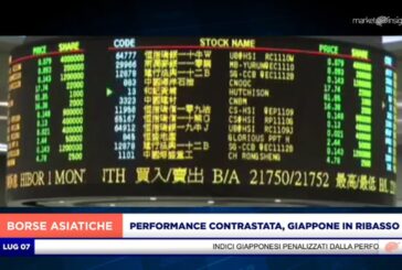 PERFORMANCE CONTRASTATA PER LE PIAZZE ASIATICHE, GIAPPONE IN RIBASSO