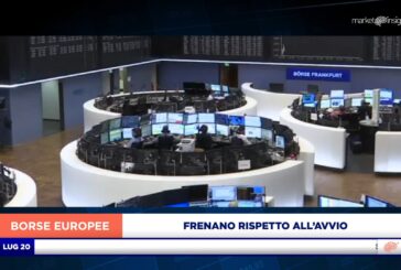 LE BORSE EUROPEE FRENANO RISPETTO ALL’AVVIO, MILANO SCIVOLA IN NEGATIVO