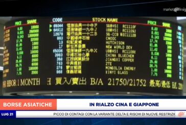 IN RIALZO CINA E GIAPPONE, RESTA DEBOLE HONK KONG (-0,5%)