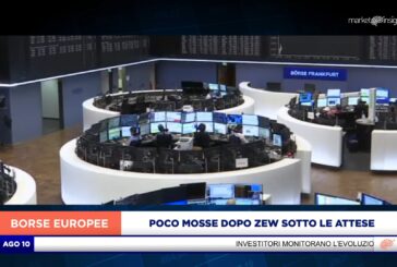 EUROPA POCO MOSSA DOPO ZEW SOTTO LE ATTESE, FTSE MIB A +0,2%