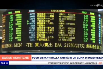 LISTINI ASIATICI POCO DISTANTI DALLA PARITÀ IN UN CLIMA DI INCERTEZZA
