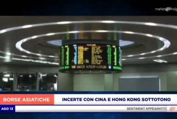 LISTINI ASIATICI INCERTI CON CINA E HONG KONG SOTTOTONO, BENE WALL STREET