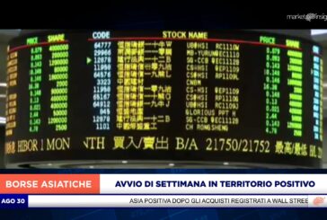AVVIO POSITIVO PER LE BORSE ASIATICHE DOPO GLI ACQUISTI A WALL STREET