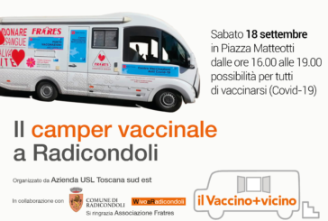 Il camper vaccinale a Radicondoli
