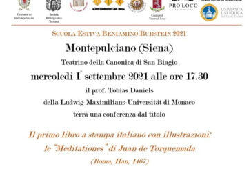 Conferenza a Montepulciano sul “primo libro a stampa italiano con illustrazioni”