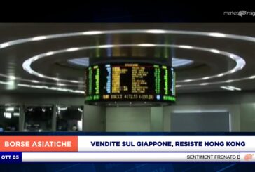 PROSEGUONO LE VENDITE SUL GIAPPONE, RESISTE HONG KONG