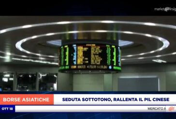 SEDUTA SOTTOTONO PER I MAGGIORI INDICI ASIATICI, RALLENTA IL PIL CINESE