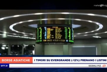 I TIMORI SU EVERGRANDE (-12%) FRENANO I LISTINI ASIATICI