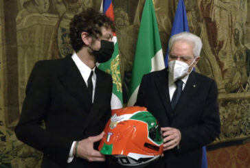 Valentino Rossi e Cairoli con i vertici FMI al Quirinale da Mattarella