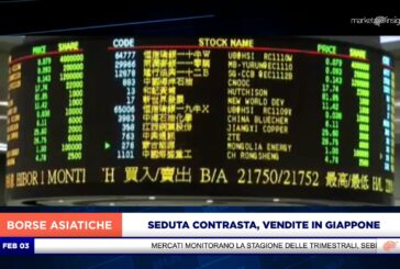 SEDUTA CONTRASTA PER LE MAGGIORI PIAZZE ASIATICHE, VENDITE IN GIAPPONE