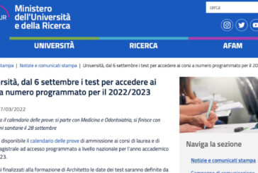 Università, dal 6 settembre i test per i corsi a numero chiuso