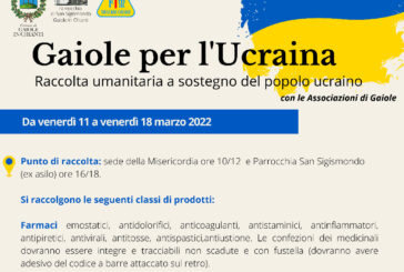 Gaiole per l’Ucraina: da venerdì 11 marzo inizia la raccolta