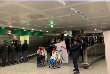 La bandiera paralimpica arrivata in Italia