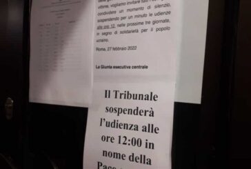 In tribunale un minuto dedicato all’Ucraina