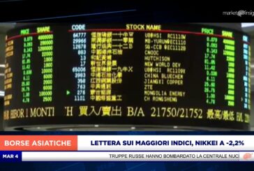 SEDUTA DI VENDITE PER I PRINCIPALI LISTINI ASIATICI
