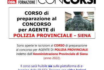 Concorso per agente di polizia provinciale. Cgil fa un corso di preparazione