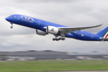 ITA Airways, il primo volo dell’Airbus A350 con livrea azzurra