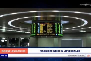 MERCATI ASIATICI IN LIEVE RIALZO DOPO LE VENDITE DELLA PRECEDENTE SEDUTA