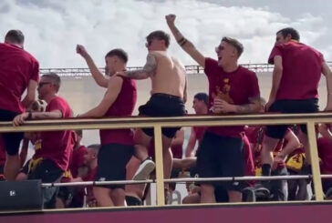 Festa Conference, giallorossi sul bus scoperto per le strade di Roma