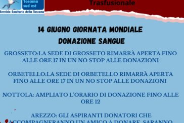 14 giugno: Giornata mondiale del donatore di sangue. Eventi in Asl TSE