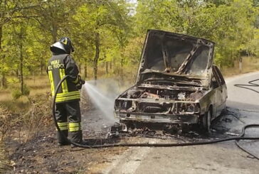 Auto prende fuoco lungo la provinciale 2 del Molinlungo