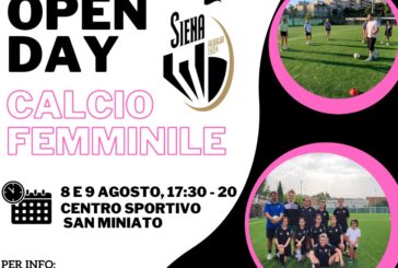 Siena calcio femminile: l’8 e 9 agosto gli open day