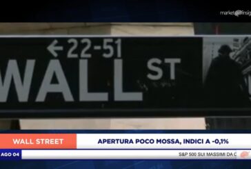 APERTURA POCO MOSSA A WALL STREET, INDICI A -0,1%