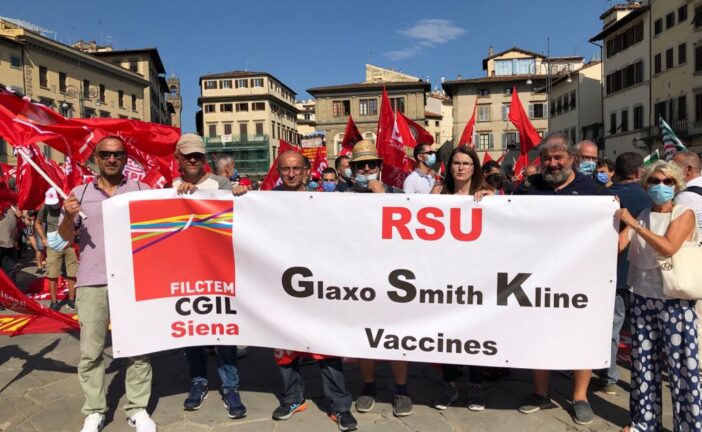 RSU GSK Vaccines e Filctem CGIL Siena: “Al vento ci vanno le chiacchiere”