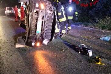 Due feriti in un’auto rovesciata a Colle Malamerenda