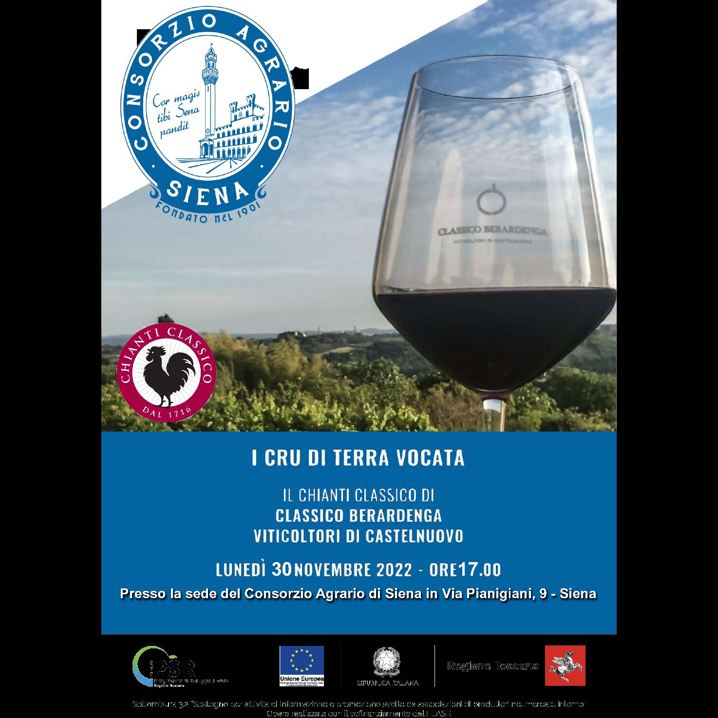 Degustazione del cru Classico Berardenga al Consorzio Agrario