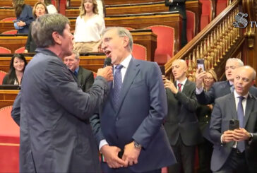 75 anni Senato, La Russa canta l'Inno con Morandi alle prove