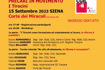 ‘Precari in movimento – I tirocini’: il 15 settembre evento NIdiL CGIL Siena