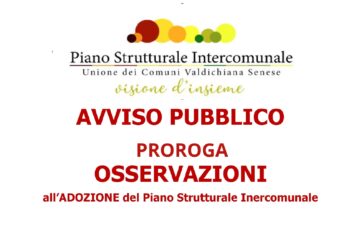 Prorogati i termini per le osservazioni al Piano Strutturale Intercomunale