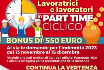 Lavoratori in part time ciclico verticale: riconosciuta l’indennità di 550 euro