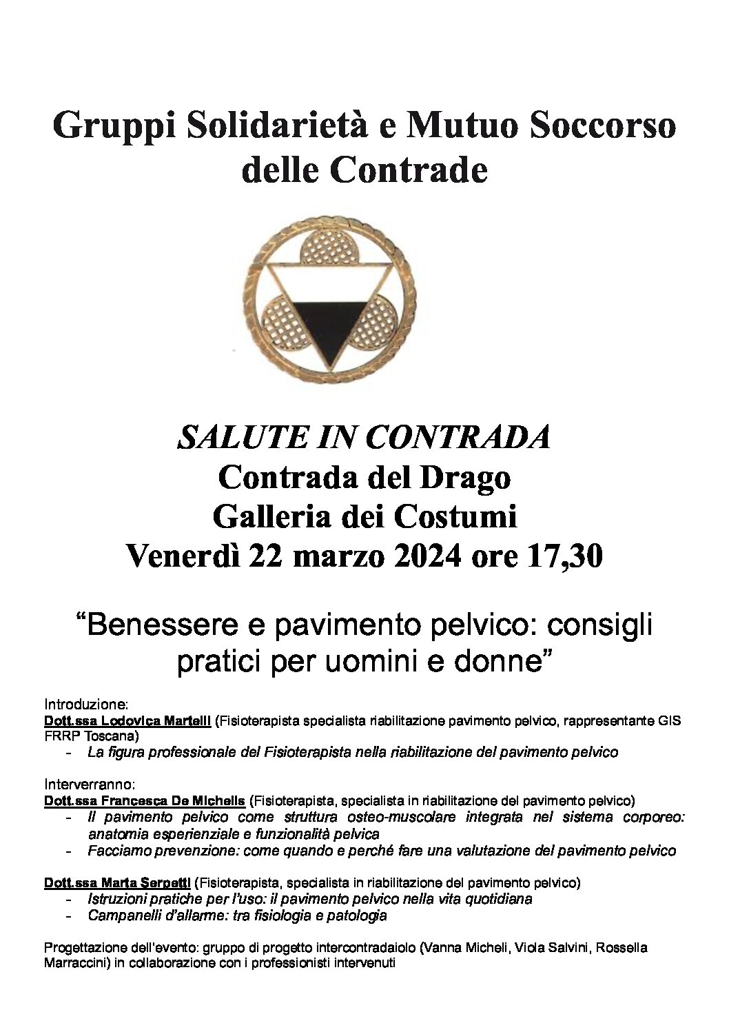 Salute in Contrada: nel Drago per parlare di pavimento pelvico