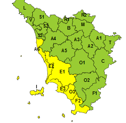 Codice giallo in zone costiere centro-meridionali