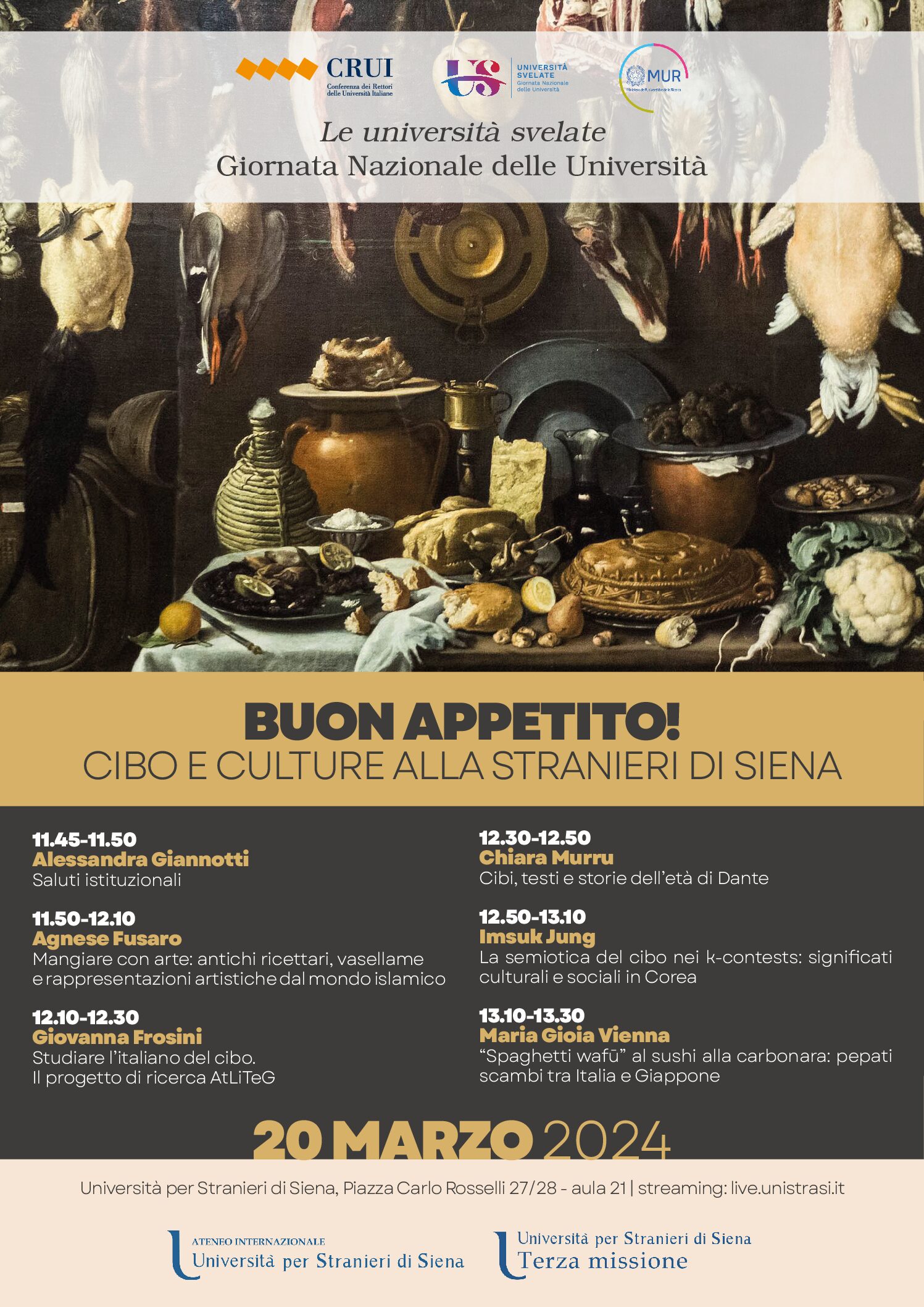 “Buon appetito! Cibo e culture alla Stranieri di Siena”