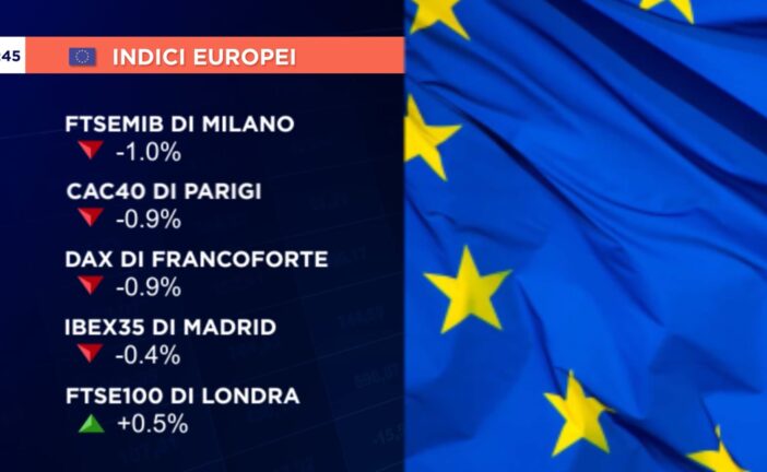 CHIUSURA NEGATIVA PER LE BORSE EUROPEE, MILANO -1,0%