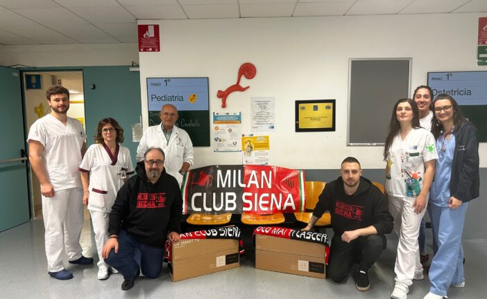 Il Milan Club Siena consegna due tv alla Pediatria di Nottola
